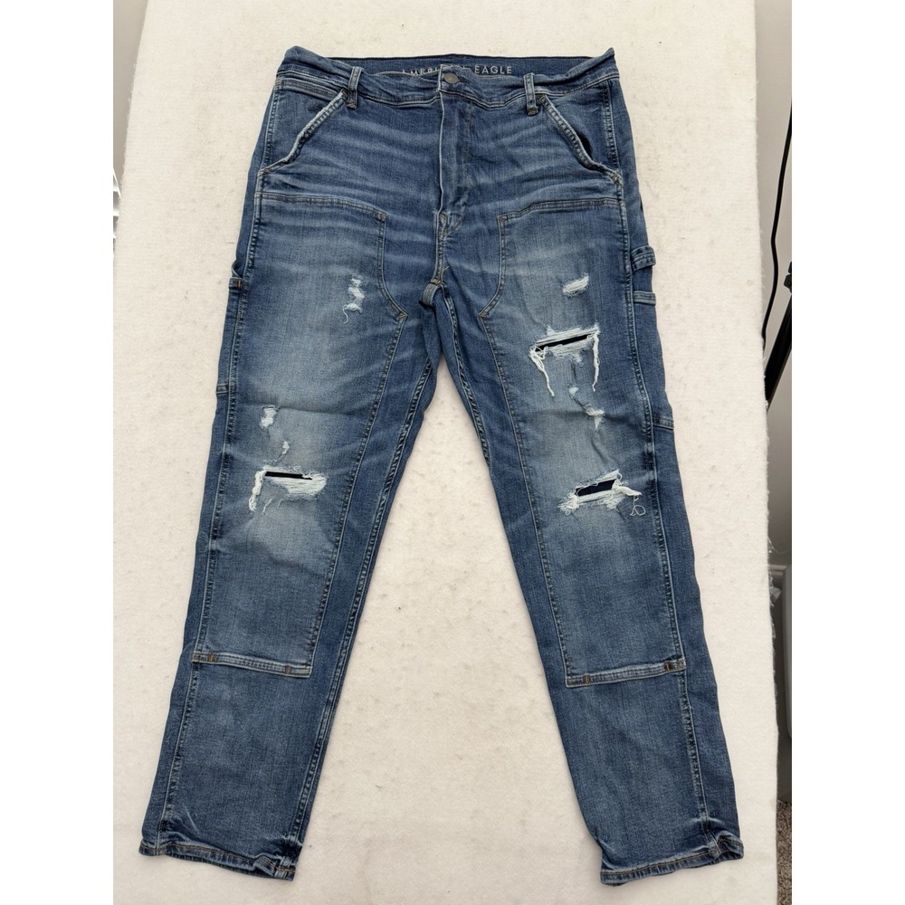 American Eagle Next Level Airflex Double Knee Carpenter Jeans Mens 36x32